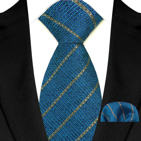 Men's Ties Dark Green Color Dot Striped Floral 8cm Jacquard Necktie Handkerchief Set Accessories Daily Wear Cravat Wedding Party