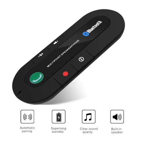 Wireless Handsfree Bluetooth Speaker Car Kit,  Universal Hands-free Speakerphone MP3 Music Player Auto Audio Receiver Adapter