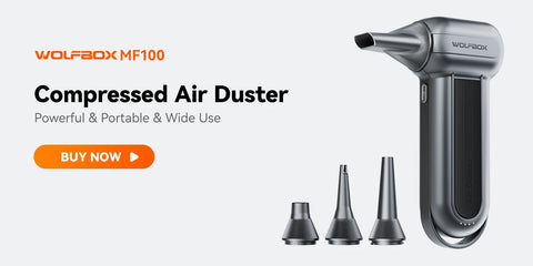 WOLFBOX MF50 Electric Air Duster Air Blower-110000RPM Super Power, Rechargeable 3-Gear Brushless Motor for Car/PC/Home/Outdoor