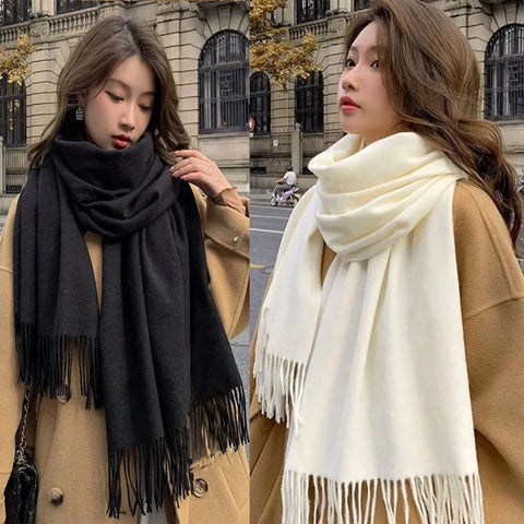 New Black Scarf Cashmere Woman Wool Ladies Scarf Warm Checkered Scarf Women's Winter Scarves Autumn XWJ07