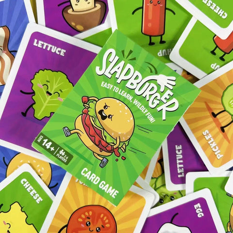 54PCS Slapburger Card Game Families Party Playing 2-6 Players Board Game Deck Table Game Children Adults Birthday Gifts