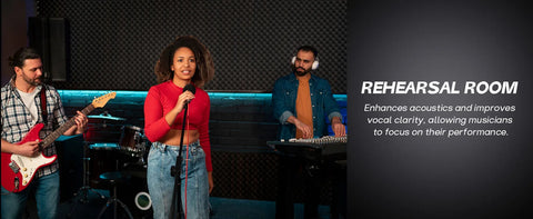 Cloududa 30x30x5cm 24pcs Studio Acoustic Foam Soundproof Effective Wedge Tiles Sound Insulation Absorption Treatment Panels