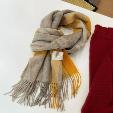 High Quality 100% Wool Scarf Men Female Fashion Classic Soft Cashmere Muffler Women Warm Thermal Shawl Outside Autumn Winter Men