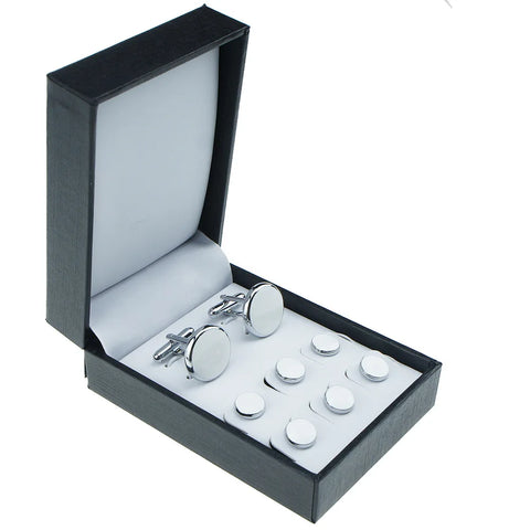 8PCS Classic Sea Shell Copper Mens Cuff Link Sleeve Studs Set Luxury French Style Cufflinks Party Wedding Suit Shirt Accessories