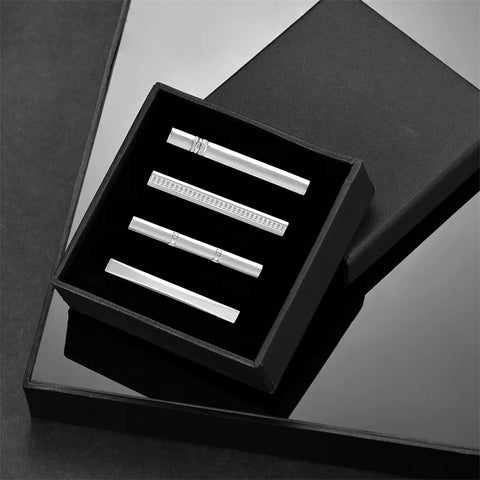 Tie Clip For Men Business Party Minimalist Tie Clips And Cufflinks To Man Shirt Gift Box Jewelry Men's Cuff Man Fashion Lawyer