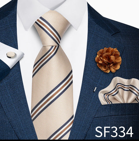 Wholesales Fashion 8 cm Tie Set Necktie Pocket Squares Cufflink Pin Set Purple Paisley Men Gravatas Fit Birthday Gift