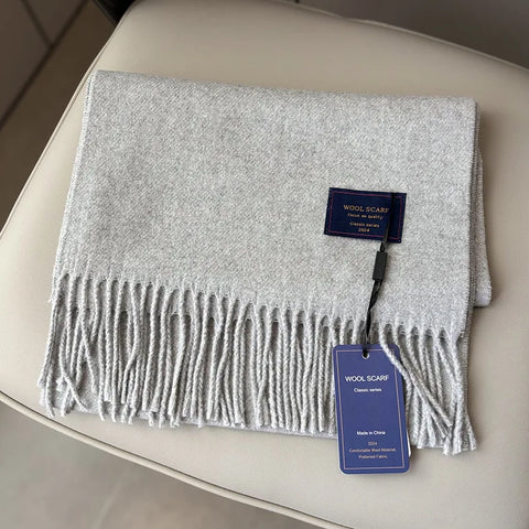 New Fashion Design Pure Wool Plaid Women Men Scarf British Classic Warm Couple Scarves High Quality Multicolored Tassel Muffler