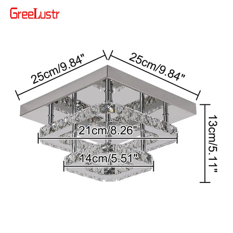 5 Rings Crystal Led Chandeliers Ceiling Mirror Stainless Steel Lustre Cristal For Kitchen Luminarias Parateto Fixtures Plafonier