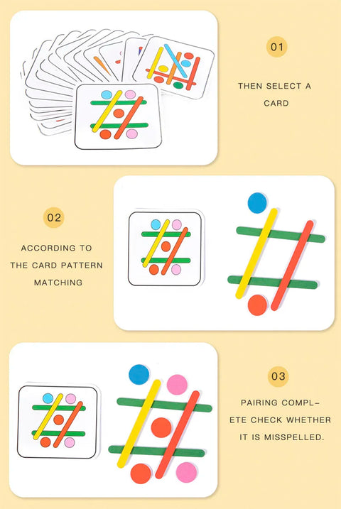 Wooden Creative Sticks And Rings Puzzle Intelligence Game Montessori Early Childhood Educational Toys For Children 3 Year Old