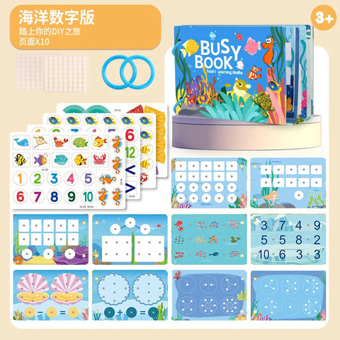 Busy Book for Toddlers Ages 2-6 Quiet Book Preschool Learning Activity Reusable Sticker & Velcro Matching Montessori Fine Mot