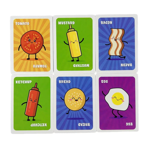 54PCS Slapburger Card Game Families Party Playing 2-6 Players Board Game Deck Table Game Children Adults Birthday Gifts