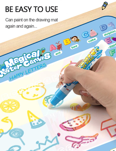 100x80CM Magic Water Drawing Doodle Mat With Reusable Magic Pens Coloring Painting Board Montessori Educational Toys Kids Gifts