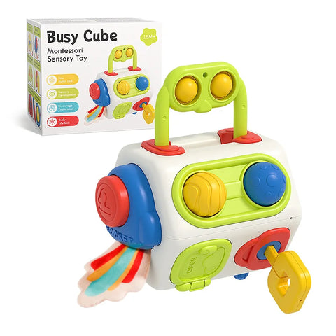 Montessori Busy Cube Toys for Toddler Sensory Activities Busy Board Early Educational Learning Travel Toys Gift for Kids