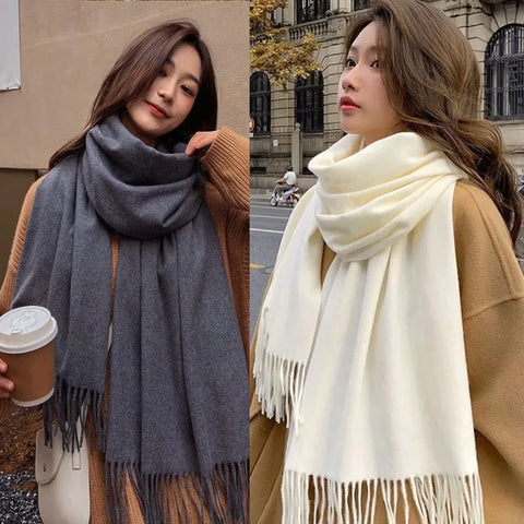 New Black Scarf Cashmere Woman Wool Ladies Scarf Warm Checkered Scarf Women's Winter Scarves Autumn XWJ07