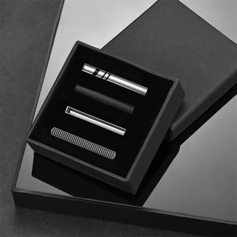Tie Clip For Men Business Party Minimalist Tie Clips And Cufflinks To Man Shirt Gift Box Jewelry Men's Cuff Man Fashion Lawyer