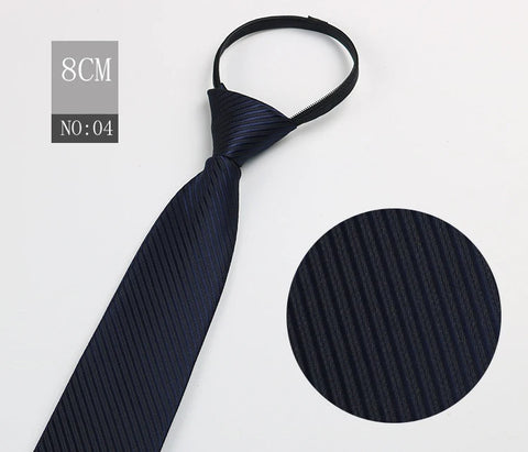 2023 New 8cm Width Pre-tied Zipper Neck Tie Striped Polka Dots Neckties For Men Corbatas Gravata Slim Suits Jacquard Cravat Tie