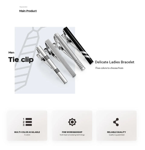 Tie Clip For Men Business Party Minimalist Tie Clips And Cufflinks To Man Shirt Gift Box Jewelry Men's Cuff Man Fashion Lawyer