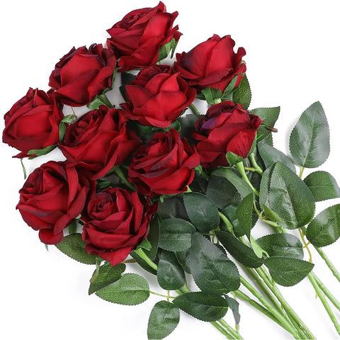 1/3/5/10/20pcs Roses Artificial Flowers Rose Flower Branch Artificial Red Roses Realistic Fake Rose for Wedding Home Decor