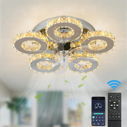 5 Rings Crystal Led Chandeliers Ceiling Mirror Stainless Steel Lustre Cristal For Kitchen Luminarias Parateto Fixtures Plafonier