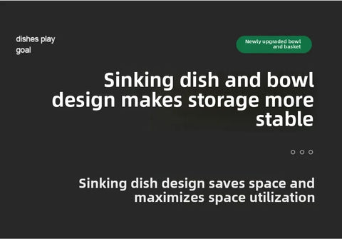 Cabinet Dish Basket 6A Carbon Steel Kitchen Drawer Type Double Layer Dish Basket Storage Bowl Rack With Drain Tray