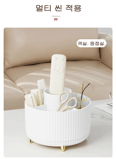 Rotating Makeup Brush Organizer 360 Degree Spinning Storage Box Cosmetic Brush Holder Desktop Organizer Pen Pencil Container