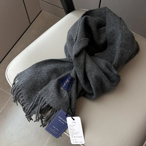 New Fashion Design Pure Wool Plaid Women Men Scarf British Classic Warm Couple Scarves High Quality Multicolored Tassel Muffler