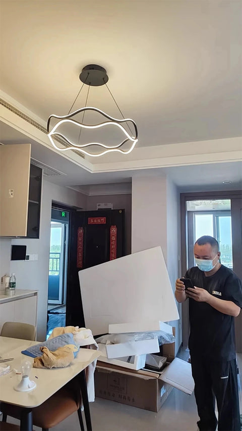 Modern Minimalist Restaurant Chandelier Nordic Luxury Living Room LED Ceiling Lamps Home Decor Designer Bedroom Hanging Lights