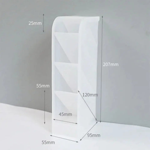 4Grid Macaron Color Oblique Insertion Desktop Organizer Pen Holder Pencil Makeup Brush Storage Box School Stationery