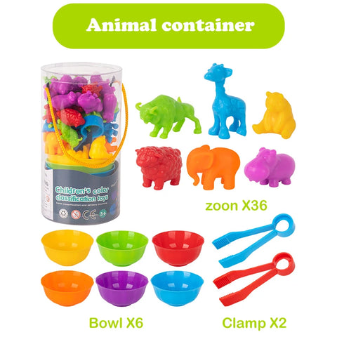 Animal series children's early education enlightenment counting toys teaching aids family cognitive classification toys