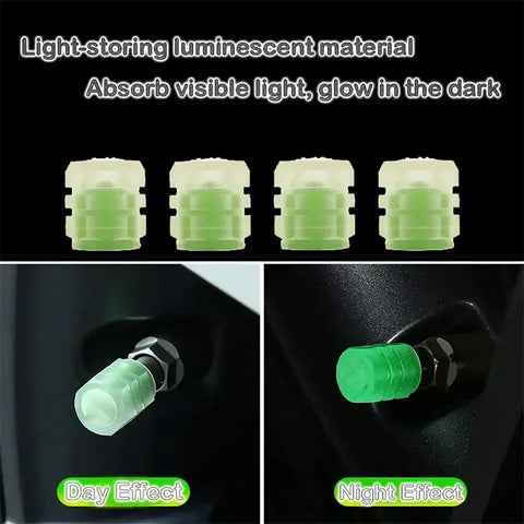 Luminous Valve Caps Car Tire Valves Cap Motorcycle Tyre Hub Cover Decor For Citroen C3 C5 C4 Berlingo Grand Picasso Jumper Saxo