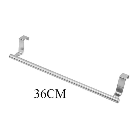 Towel Rack Over Door Stainless Steel Towel Bar Storage Organizer Bathroom Kitchen Cabinet Door Hanging Towel Rack