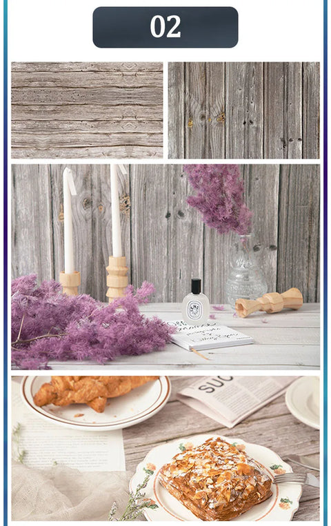 Marble Photography Backdrops 57*87CM 2 Sided Wood Grain Photo Background Wallpaper Studio Waterproof Products Photographic Props