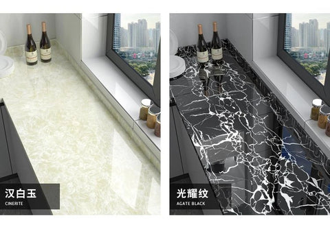10M x 80CM Marble Self Adhesive Wallpaper Waterproof Oil Proof Kitchen Stickers Thermostability Decorative Film Home Decor