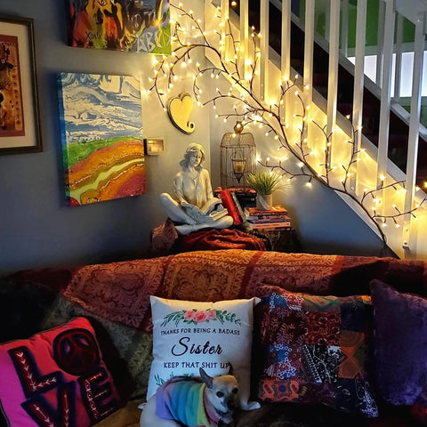 72/96 LEDS USB Willow Vine Branch Lights 8 Modes Warm White Light for Wall Room Kitchen Coffee Shop Christmas Halloween Decor