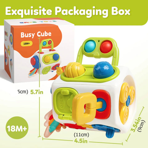 Montessori Busy Cube Toys for Toddler Sensory Activities Busy Board Early Educational Learning Travel Toys Gift for Kids