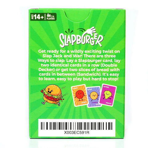54PCS Slapburger Card Game Families Party Playing 2-6 Players Board Game Deck Table Game Children Adults Birthday Gifts