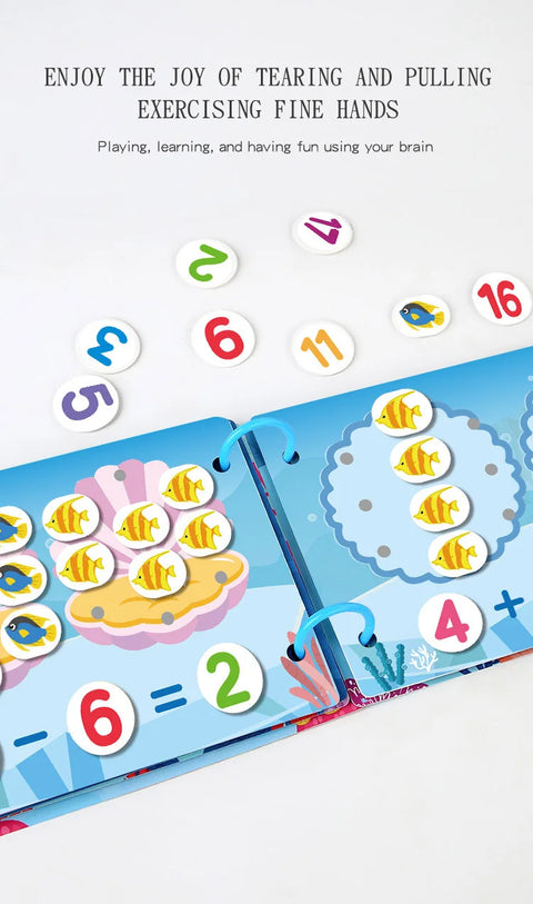 Busy Book for Toddlers Ages 2-6 Quiet Book Preschool Learning Activity Reusable Sticker & Velcro Matching Montessori Fine Mot