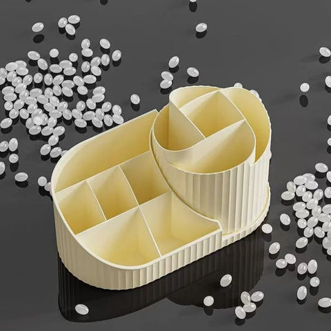 360° Rotating Vanity Makeup Organizer with Brush Holder, Large Spinning Cosmetic Storage for Skincare, Perfumes and Lotions