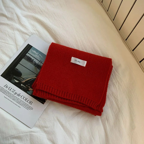 Winter Cashmere Blend Scarf Women Warm Thicken Luxury Shawl Wraps Female Warm Thick Wool Neckerchief Blankets Women Solid Colors