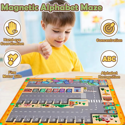 Magnetic Montessori Color And Number Maze Wooden Fine Motor Skills Toys Educational Preschool Learning Activities for Ages 3-5