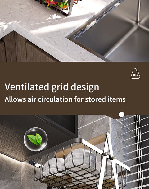 Multifunctional 2-Layers 3-Layers Fruit Basket Kitchen Living Room Dry Fruit Snacks Storage Rack Foldable Storage Save Space