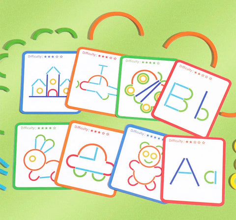 Wooden Creative Sticks And Rings Puzzle Intelligence Game Montessori Early Childhood Educational Toys For Children 3 Year Old