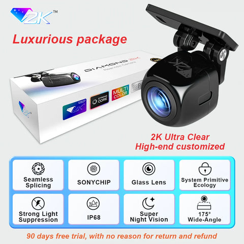 AHD 1920x1080P Car Rear View Camera 200° for Fisheye Golden Lens Full HDR Night Vision Vehicle back car reversing Front Camera