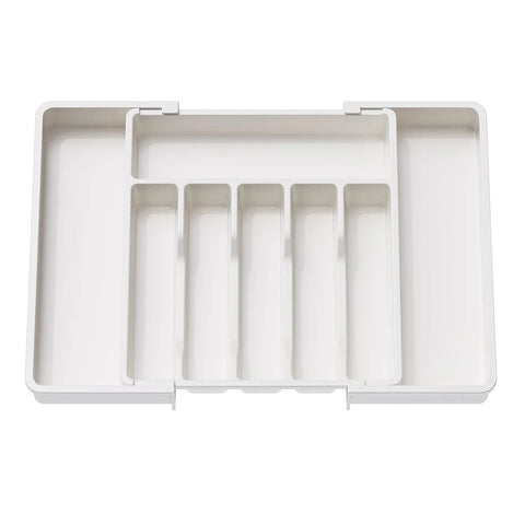 Popular Adjustable Cutlery Organizer - Upgraded Plastic Storage Tray with Dividers, Fork and Knife Drawer Organizer