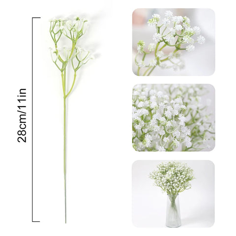 5/10/20Pcs Artificial Baby's Breath Flowers Real Touch Gypsophila Suitable for Wedding Bride Engagement Home Ornament Room Decor