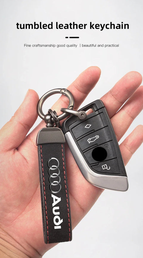 2025 Hot 1Pcs Car Styling Keychain Ring Suede Key Accessories For Audi Sline A1 A3 A4 A5 A6 A7 A8 Q2 Q3 Q5 Q7 Q8 TTS B6 B8 C5 B9