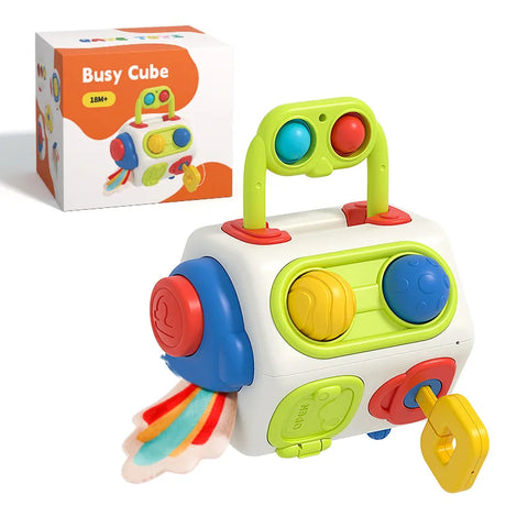 Montessori Busy Cube Toys for Toddler Sensory Activities Busy Board Early Educational Learning Travel Toys Gift for Kids