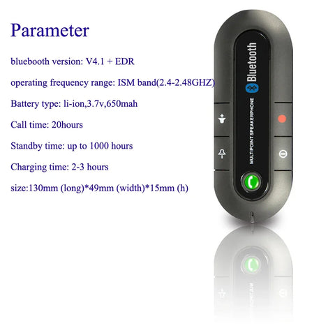 Wireless Handsfree Bluetooth Speaker Car Kit,  Universal Hands-free Speakerphone MP3 Music Player Auto Audio Receiver Adapter