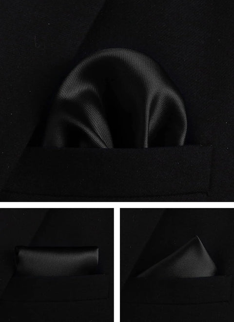 Mens Silk Tie 8cm Solid Red Blue Necktie Handkerchief Cufflinks Gift box set Formal Ties For Man Workplace Business Wedding Gift