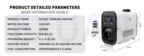12V/24V Mini Diesel Warm Parking Heater Intelligent Constant Temperature Regulation Car Fuel Heater Fast Heating And Low Noise